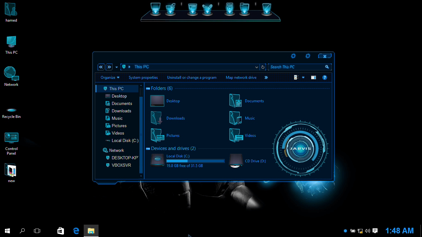 Jarvis Skin For Windows 10